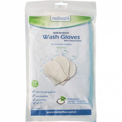 Anti-Bacterial Wash Gloves for Total Body Cleaning and Care, Ready to Use